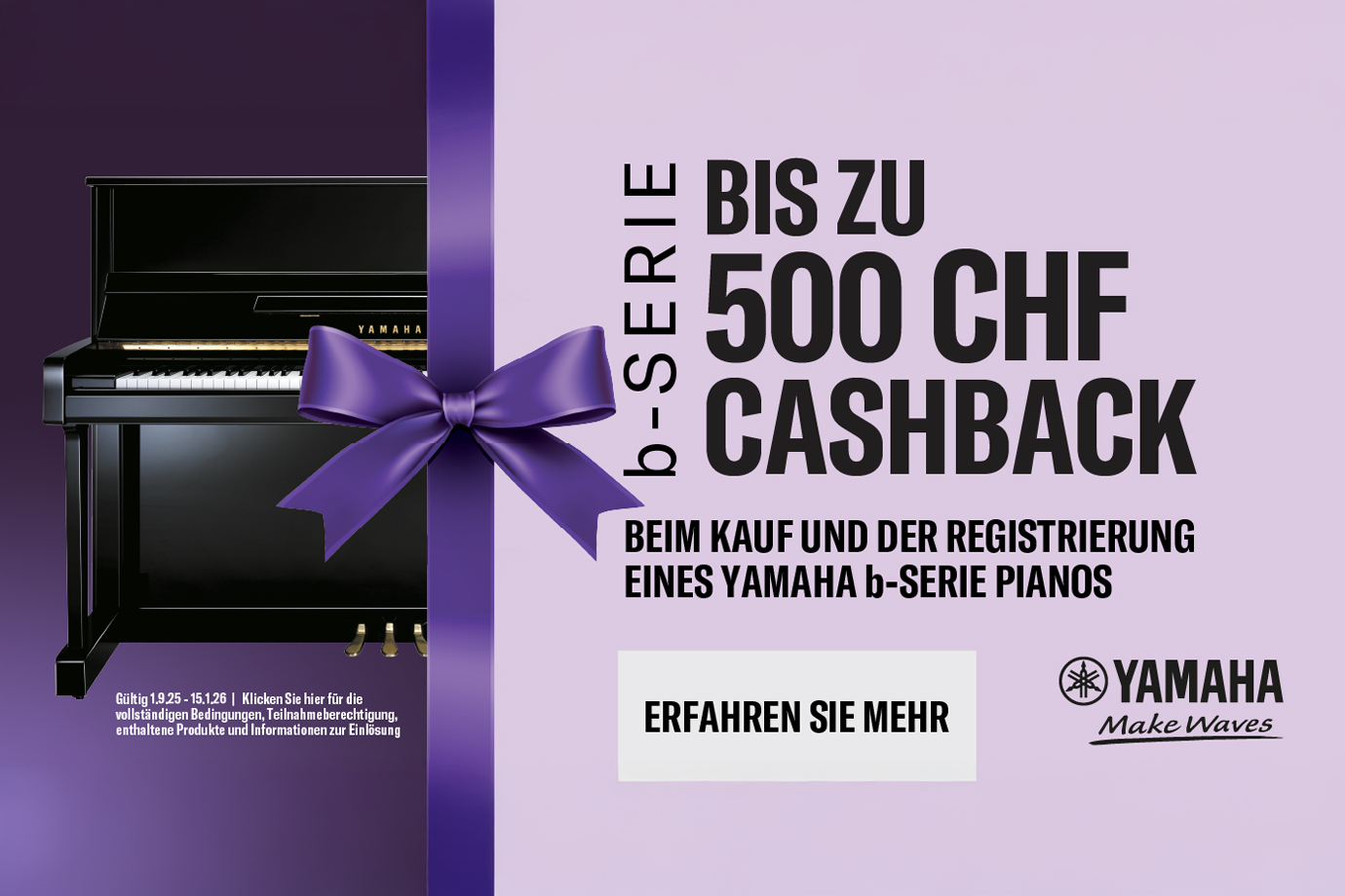 Yamaha b-Serie entdecken und jetzt bis zu CHF 500 sparen